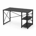 Bureau en bois MDF et métal noir avec étagères