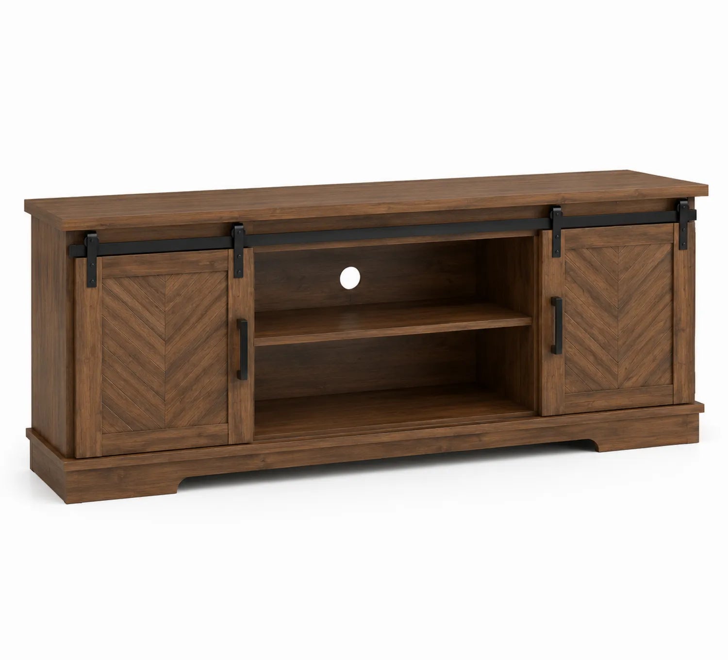 Meuble TV en bois avec portes coulissantes 160 cm