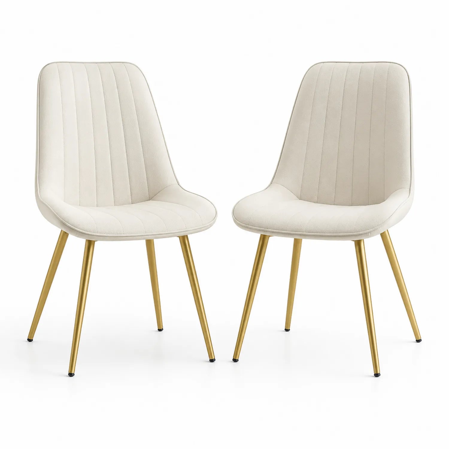 Lot de 2 chaises en tissu avec pieds en métal