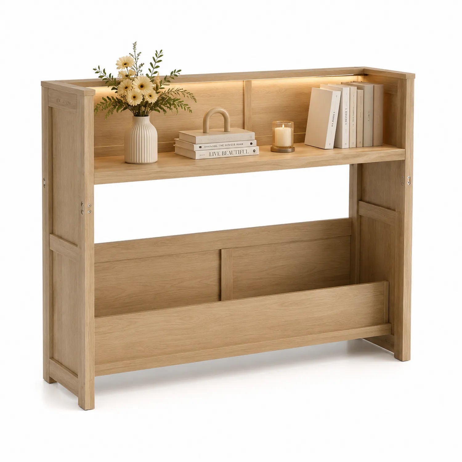 Étagère bibliothèque en bois de chêne clair 90x30x80 cm