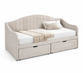 Lit banquette en tissu avec tiroirs 200x90 cm