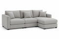 Canapé d'angle en tissu gris 5 places