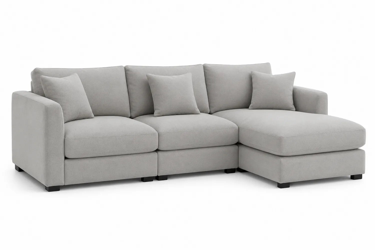 Canapé d'angle en tissu gris 5 places