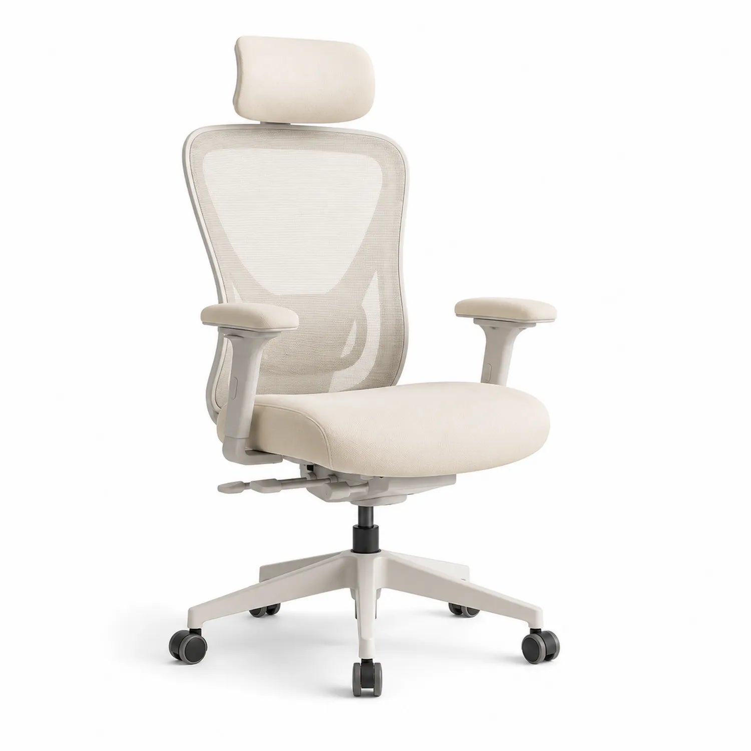 Chaise de bureau ergonomique en maille avec accoudoirs réglables et repose-tête