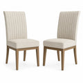 Lot de 2 chaises de salle à manger en bois et polyester beige