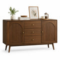 Buffet en bois avec 2 portes et 3 tiroirs en Acajou 150x40x80 cm