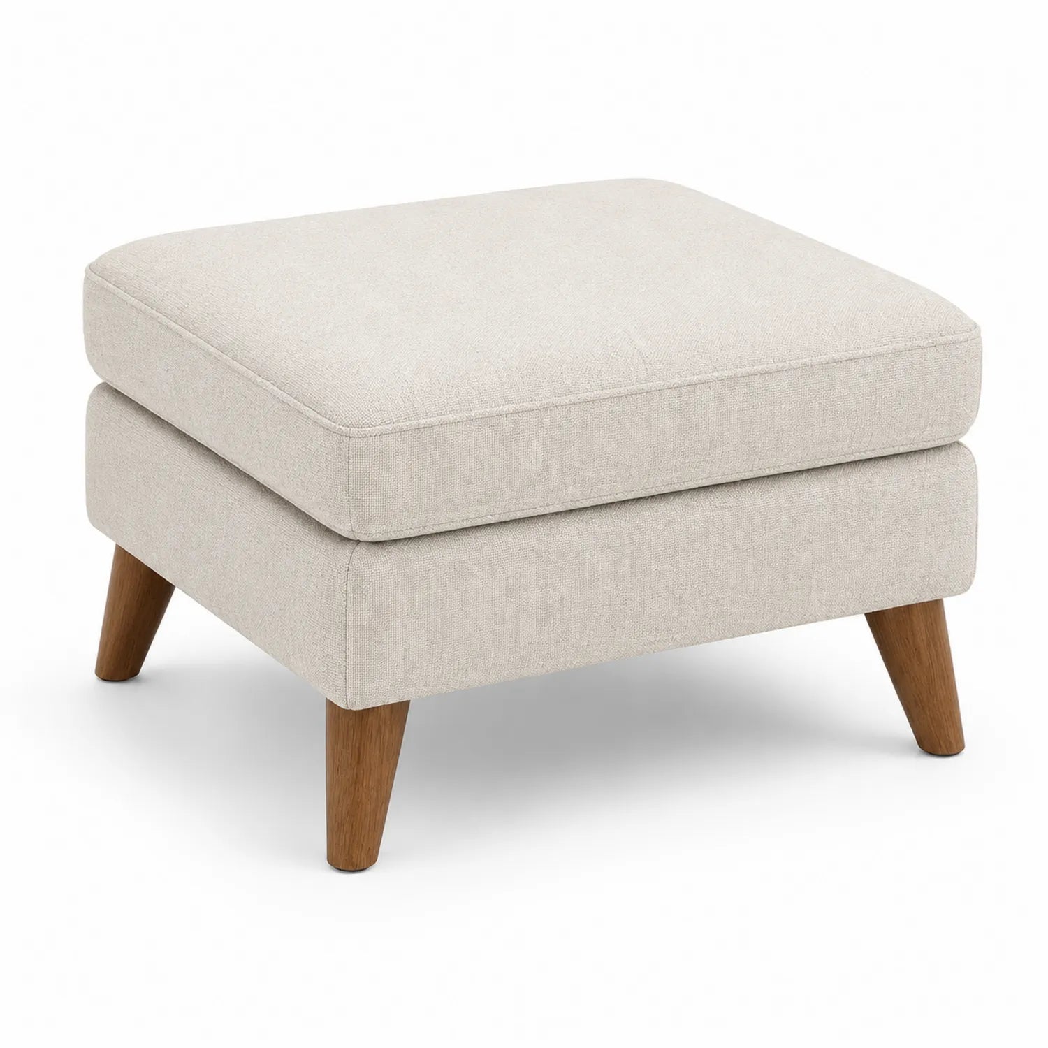 Repose-pieds en tissu beige 58x58x42 cm