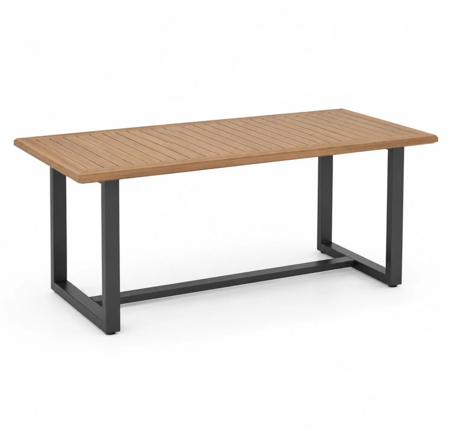 Table de salle à manger en bois et métal pour extérieur 200x100x75cm