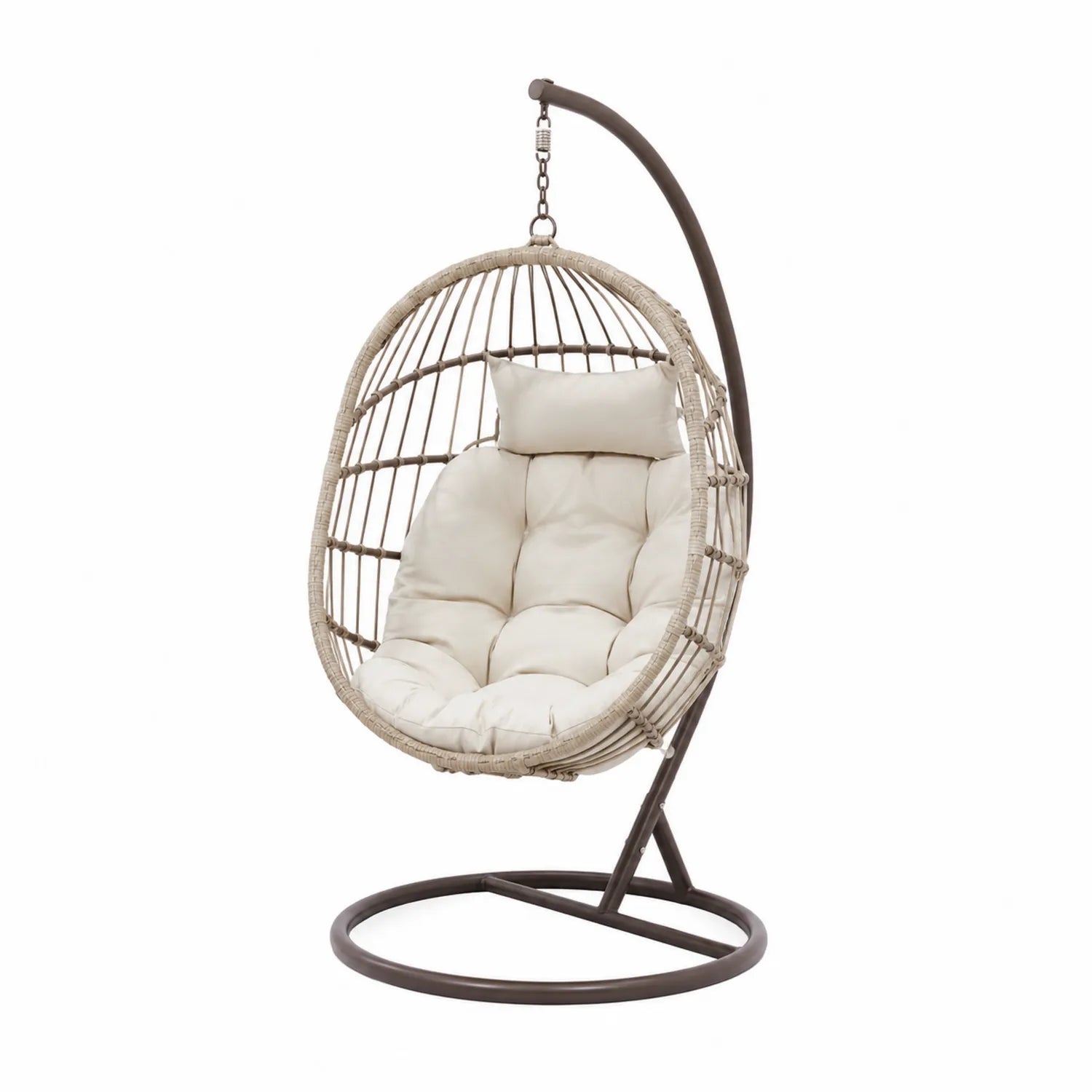 Chaise suspendue en rotin synthétique avec coussin en polyester