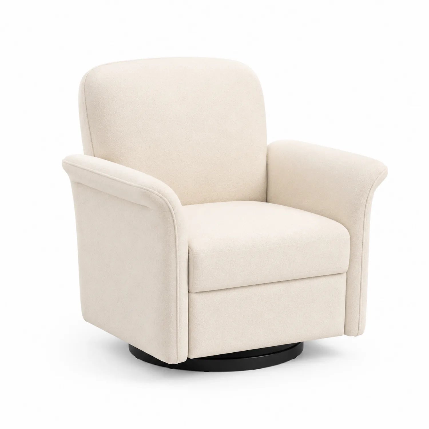 Fauteuil pivotant en tissu avec accoudoirs