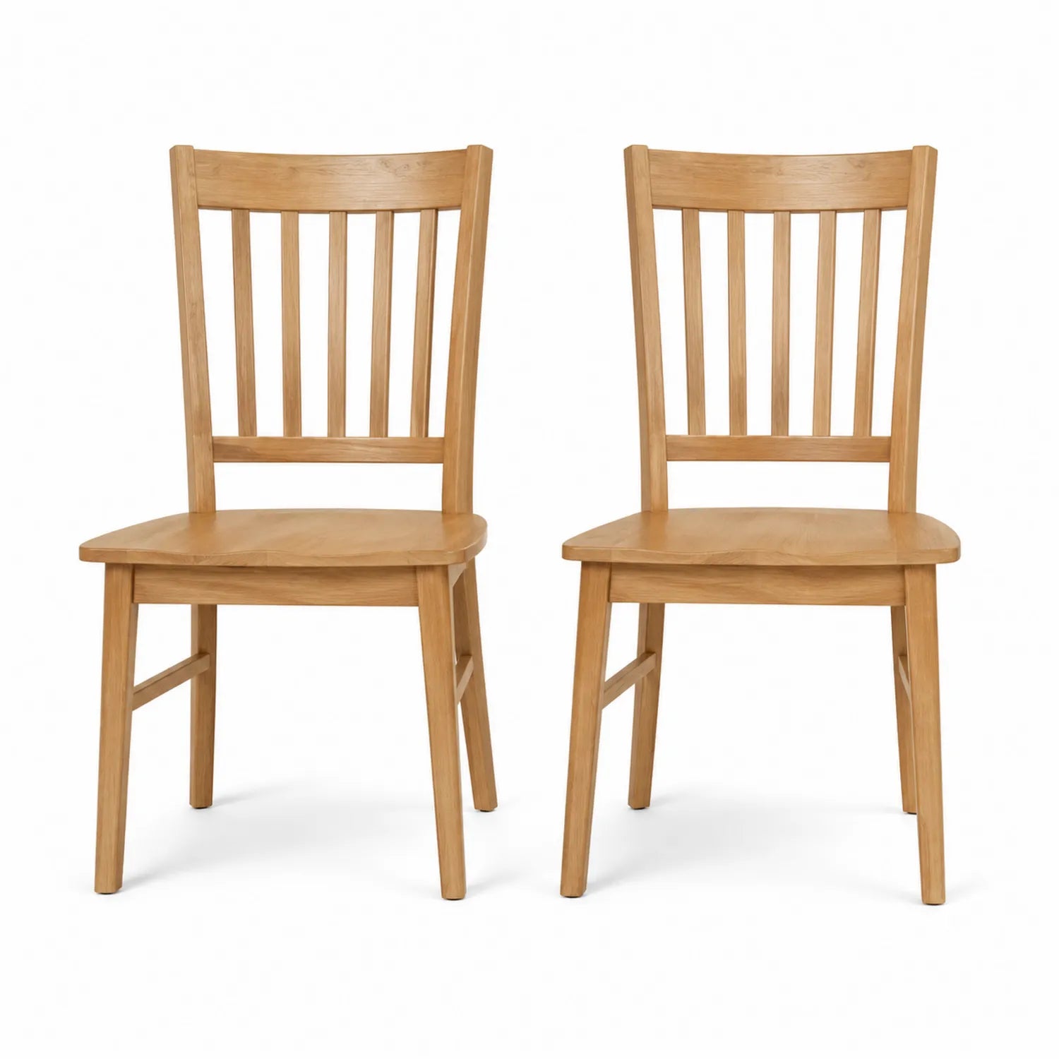 Lot de 2 chaises en bois massif chêne naturel