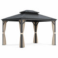 Pavillon en aluminium avec toit en acier et rideaux en polyester 3x4m