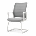 Chaise de bureau maille gris métal blanc