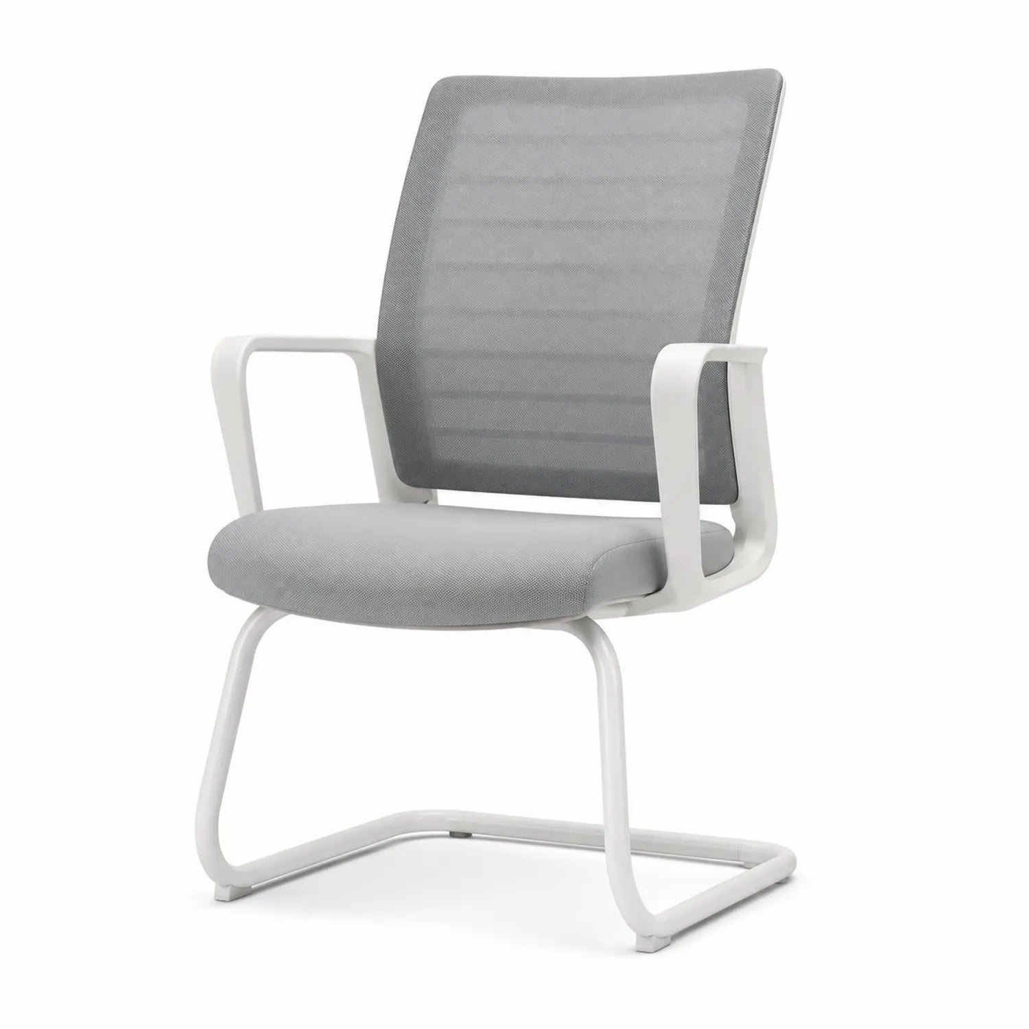 Chaise de bureau maille gris métal blanc