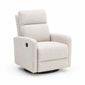 Fauteuil inclinable pivotant en tissu beige 106x80x90 cm