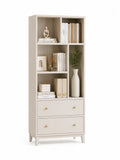 Bibliothèque en bois MDF Beige avec tiroirs 180x90x35 cm