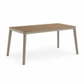 Table à manger d'extérieur aluminium aspect bois marron 150x90x75 cm