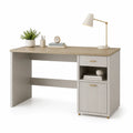 Bureau en bois et MDF avec tiroir beige 120x60x75 cm