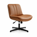 Chaise de bureau en cuir synthétique pivotante réglable Brun