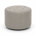 Repose-pieds rond en tissu polyester gris