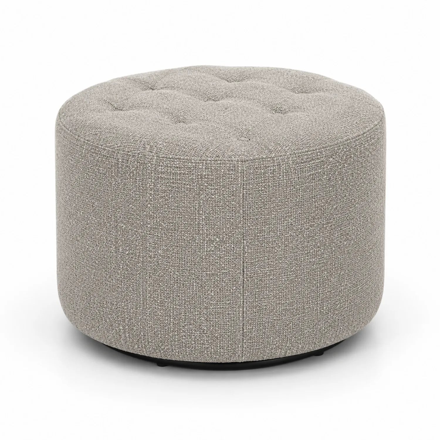 Repose-pieds rond en tissu polyester gris