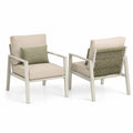 Chaises de Jardin en Aluminium avec Coussins Beige et Vert, 2 Pièces