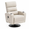 Fauteuil inclinable électrique en polyester beige avec base pivotante