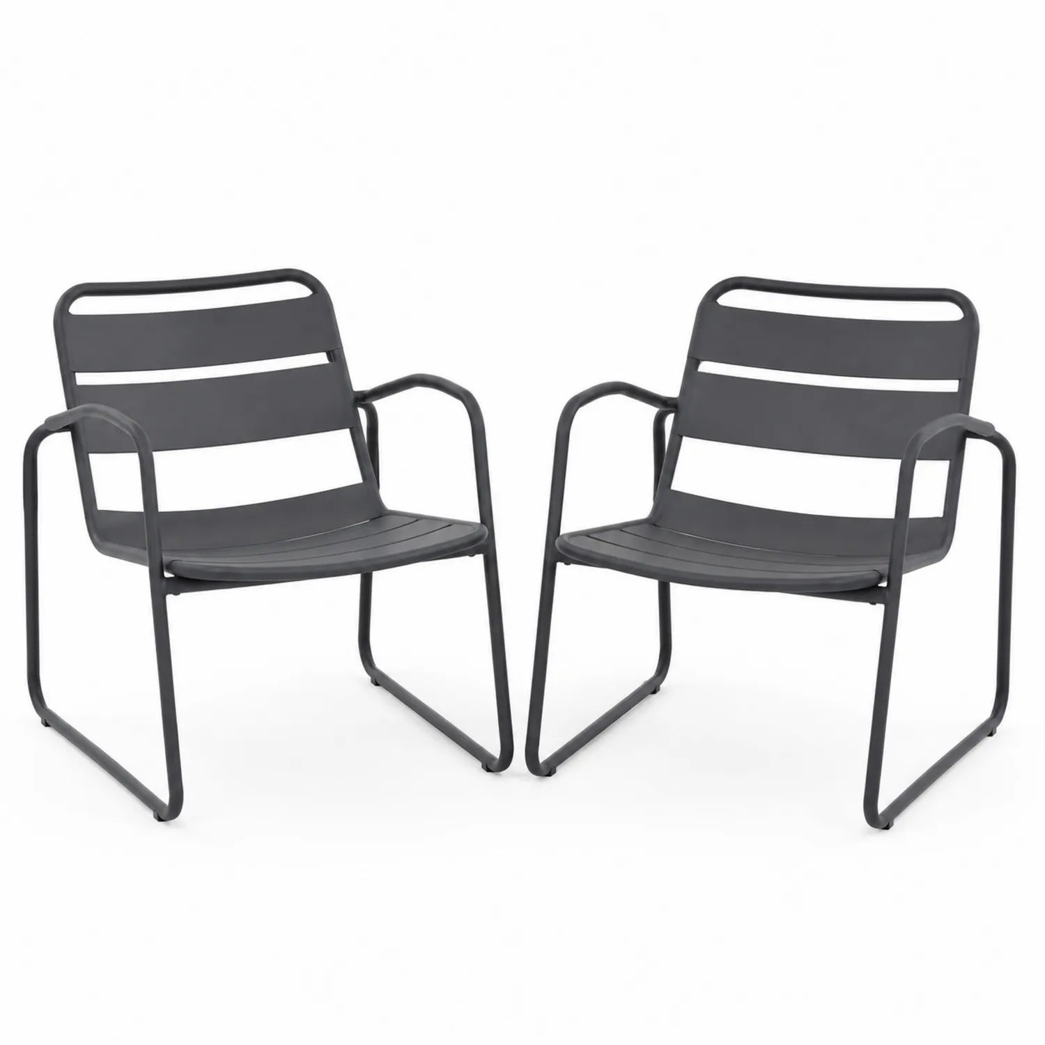 Lot de 2 chaises en métal noir