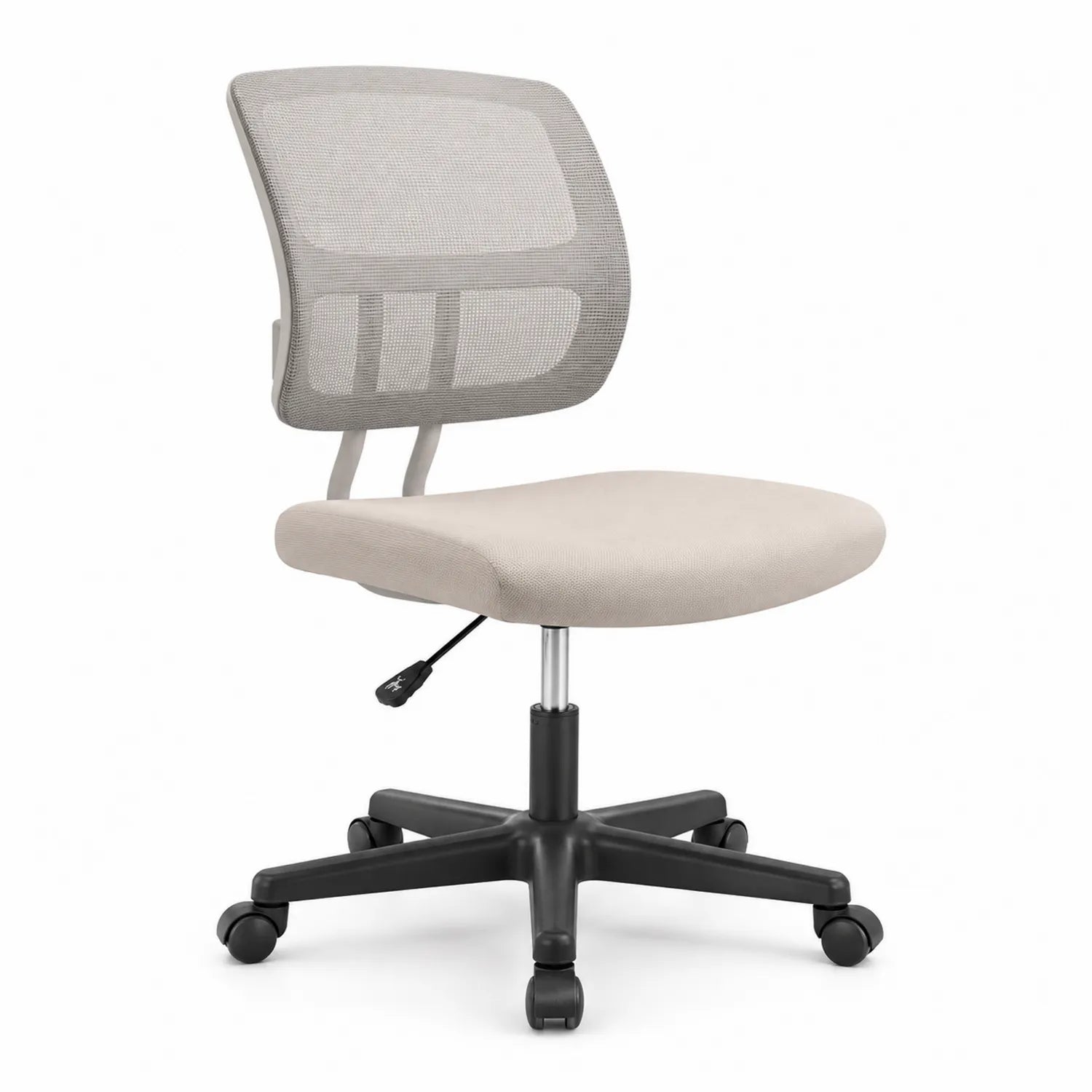 Chaise de bureau en tissu polyester et maille beige