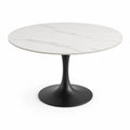 Table à manger ronde en céramique et métal