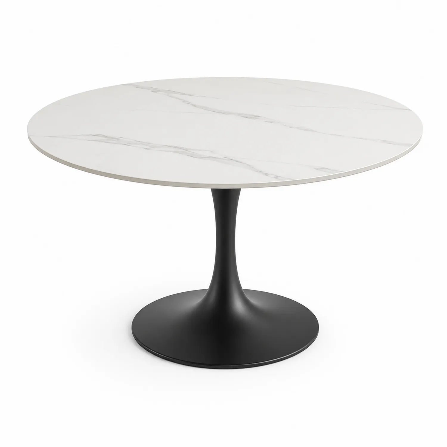 Table à manger ronde en céramique et métal