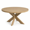 Table à manger ronde en bois de chêne diamètre 120 cm