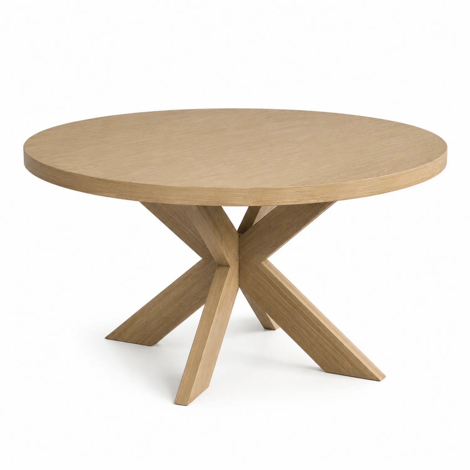 Table à manger ronde en bois de chêne diamètre 120 cm