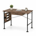 Bureau industriel en bois et acier avec étagère 120x60x75 cm