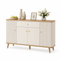 Buffet en bois massif avec portes et tiroir 120x40x85cm