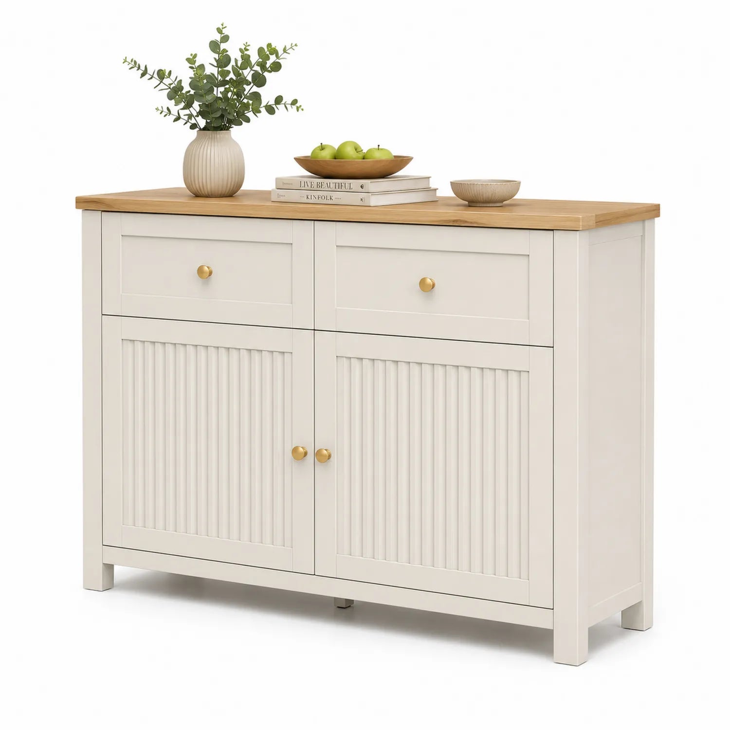Buffet en Bois avec Portes et Tiroirs