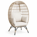 Chaise Œuf Rotin Métal Beige