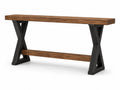Table console bois massif et acier 120x40x80 cm Marron/Noir