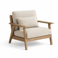Fauteuil en bois avec coussin en polyester beige