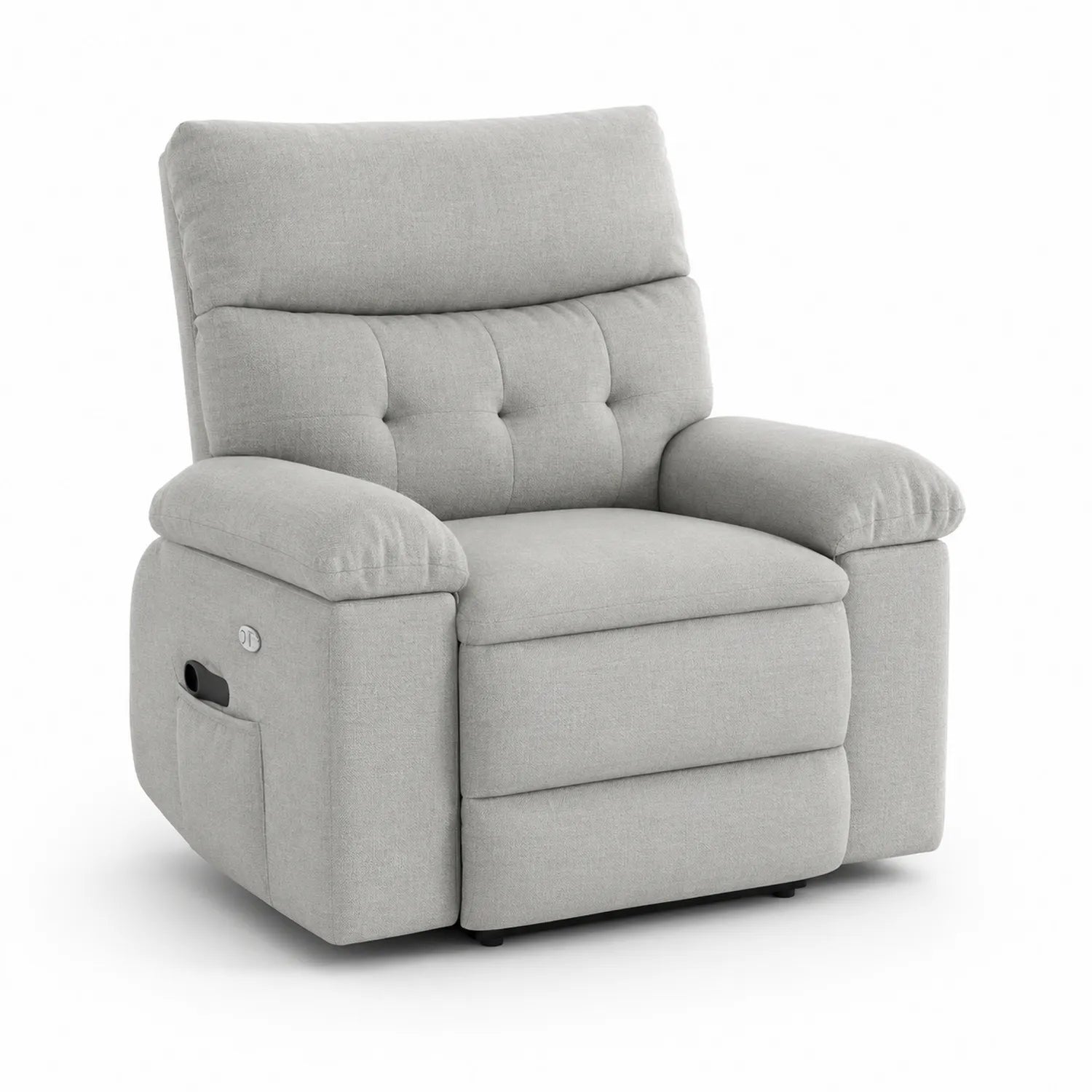 Fauteuil inclinable en tissu lin gris