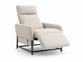 Fauteuil inclinable en tissu beige avec structure en métal