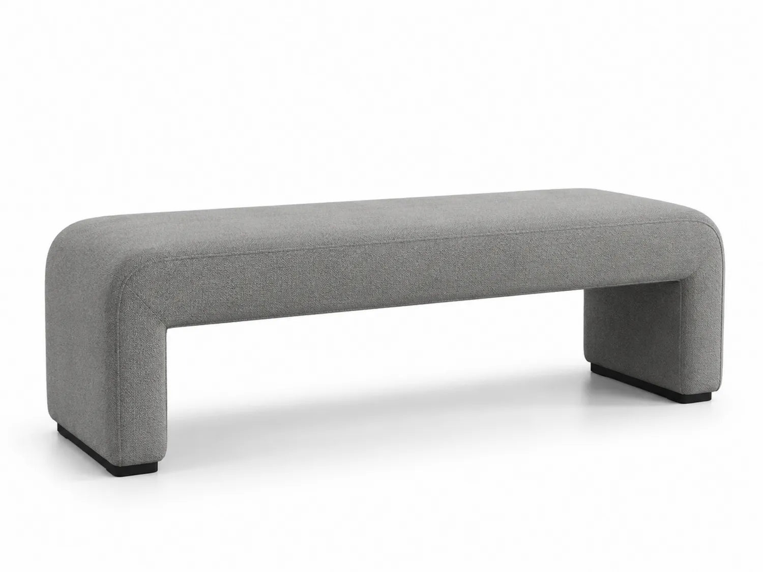 Banc d'intérieur en tissu polyester gris