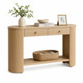Console en bois MDF avec tiroirs, chêne clair