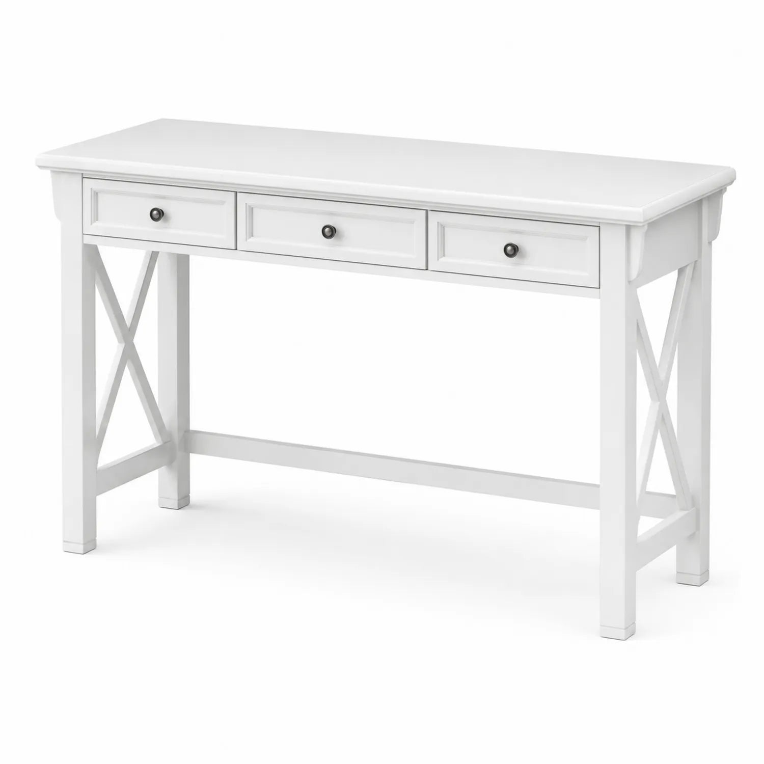 Bureau en bois MDF blanc avec trois tiroirs