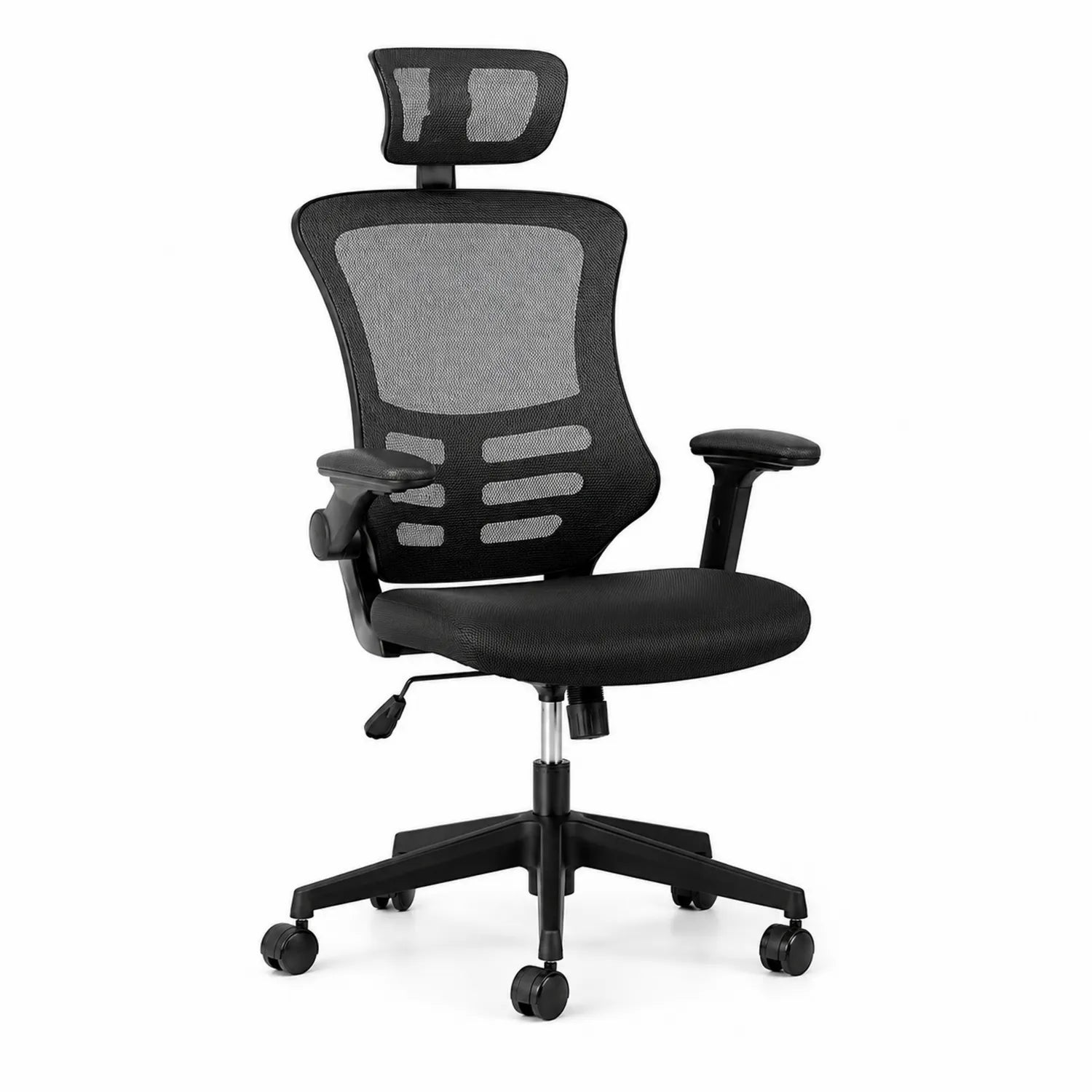 Chaise de bureau en maille réglable ergonomique noire