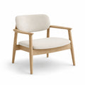 Fauteuil en bois avec coussins en tissu beige