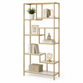 Étagère en métal et MDF or et blanc 180x90x30 cm