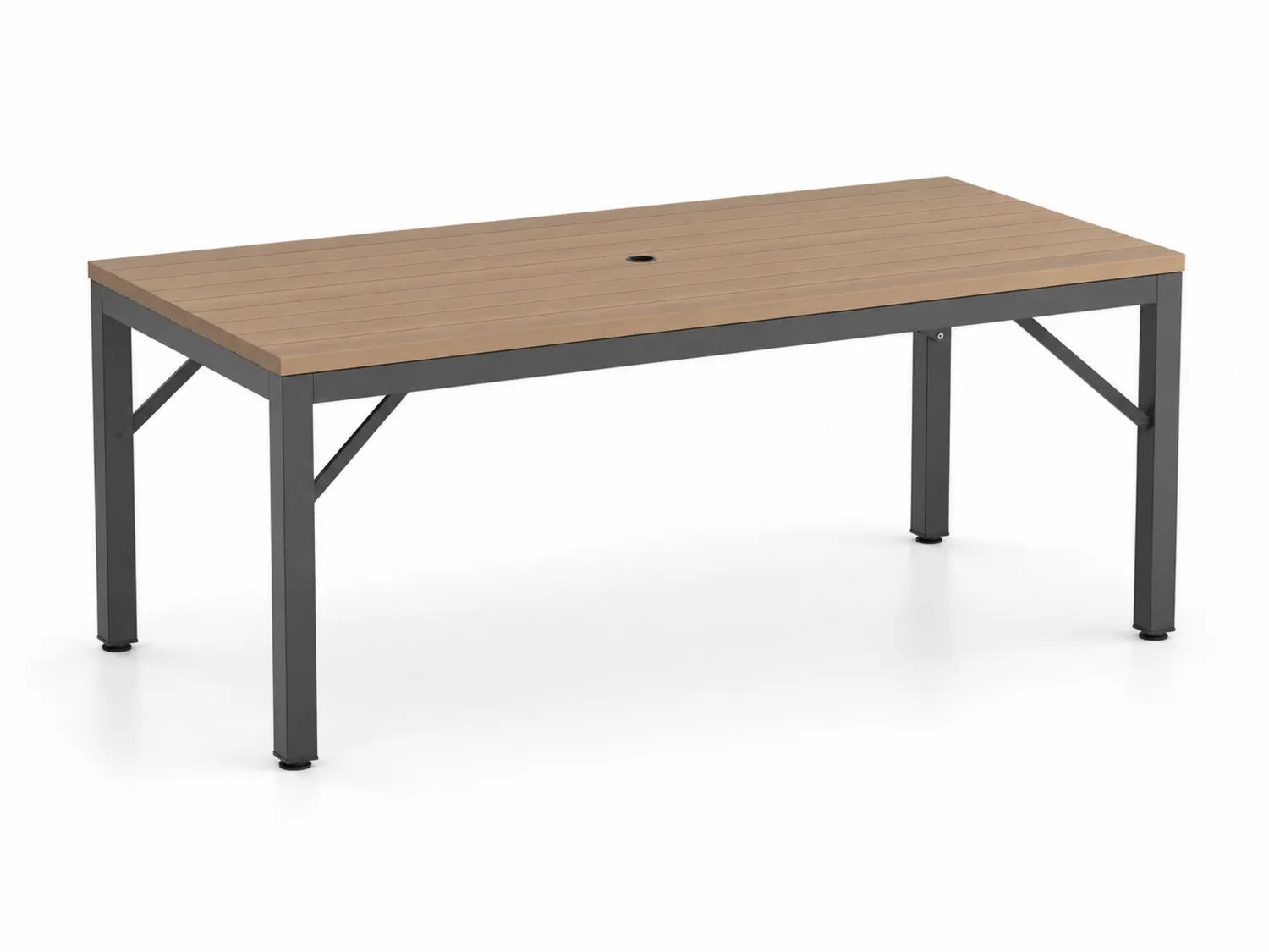 Table rectangulaire en bois composite et aluminium 200x100x75 cm